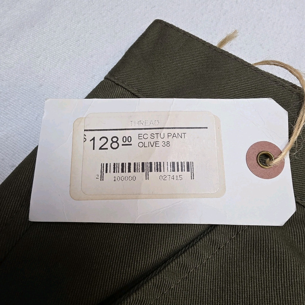 Stüssy x Stu.EC Olive Chino Pants Men’s 38x36 Made in USA MSRP $128 - Picture 4 of 11